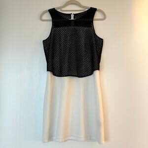 W118 by Walter Baker‎ Black Mesh Overlay Shift Dress Size Small Ivory Lined Mini